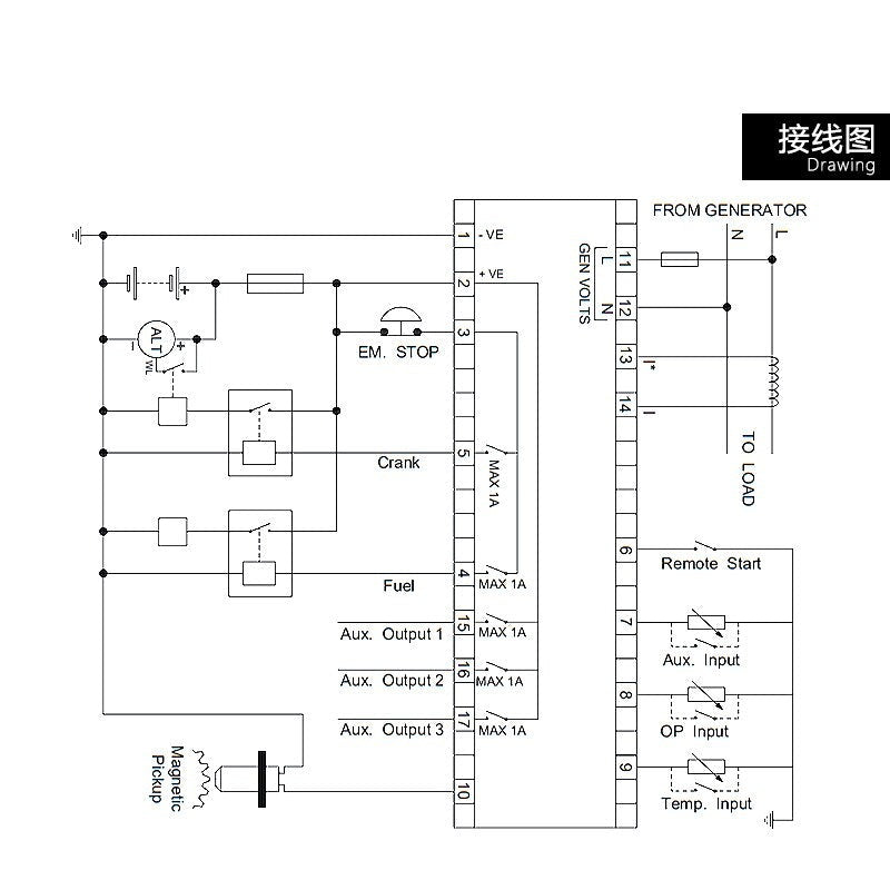 DC30D Auto Start Control Panel Generator Control Module Mebay DC30D Controller for Small Diesel Genset